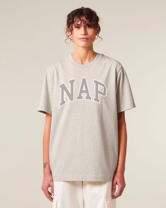 BAGGY O.G. NAP T-SHIRT | ORGANIC COTTON | UNISEX | RELAXED FIT | PRINTED VARSITY LOGO